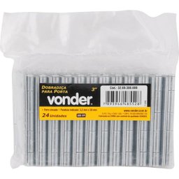 Dobradiça para Porta 3" Aço Carbono Cromado Vonder - 2