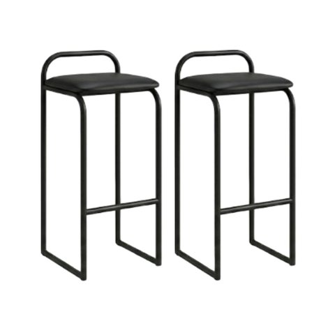 Kit Bistrô 2 Banqueta Alta Moderno Casa Estrutura Preta Mila:Preto