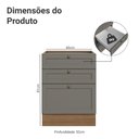 Ver imagem 2 de Balcão de Cozinha 60 cm 3 Gavetas (sem Tampo) Rustic/Cinza Vik Madesa