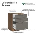 Ver imagem 3 de Balcão de Cozinha 60 cm 3 Gavetas (sem Tampo) Rustic/Cinza Vik Madesa