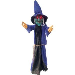 Boneco Bruxa Fantasma Halloween com Som e Luz