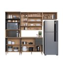 Ver imagem 7 de Cozinha Modulada 6 Peças com Tampo 120cm Torre Quente para 2 Fornos Nicho Decorativo Isabelle Cinza/Freijó/Grafite