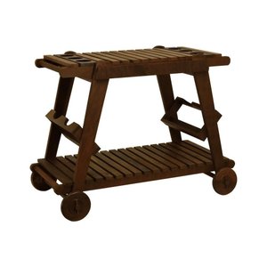 Carrinho Gourmet-churrasco 1 Prateleira Summer Madeira Imbuia Maciça Stain Imbuia