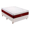 Ver imagem 1 de Cama Box Casal: Colchão Molas Ensacadas Polar MasterPocket Rubi + Base CRC Rústico Branco(138x188)