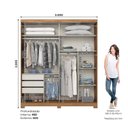 Ver imagem 3 de Guarda Roupa Verg 2 Portas Deslizantes Nature/off White - Henn