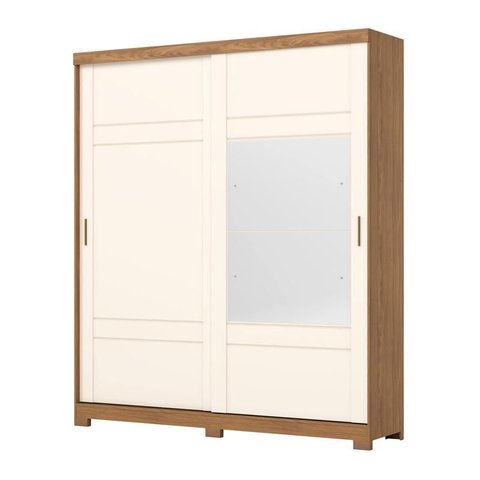 Guarda Roupa Verg 2 Portas Deslizantes Nature/off White - Henn
