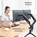 Ver imagem 5 de Suporte Duplo Monitor De Mesa de 17 até 27 Polegadas Preto