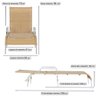 Conjunto 3 Espreguiçadeira em aluminio Catar e 3 Mesa de centro Colombia, piscina - Ráfia - 2