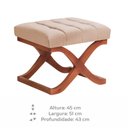 Ver imagem 4 de Kit 2 Puff Dubai Decorativo Tecido Linho Bege e Base de Madeira