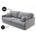 Ver imagem 4 de Sofá-Cama Maldivas 4 Lugares Retrátil e Reclinável 214cm Cinza Cia Lar
