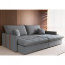 Ver imagem 1 de Sofá-Cama Maldivas 4 Lugares Retrátil e Reclinável 214cm Cinza Cia Lar