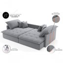 Ver imagem 5 de Sofá-Cama Maldivas 4 Lugares Retrátil e Reclinável 214cm Cinza Cia Lar