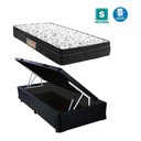 Ver imagem 1 de Cama Box Baú Solteiro Conforto Sintético Preto + Colchão Solteiro Conforto Espuma D33 com Eps 14x88x