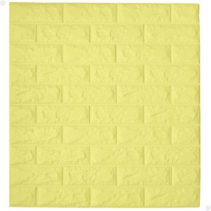 Kit 10 Painel 3d Revestimento de Parede Tijolinho Autocolante Lorben Amarelo