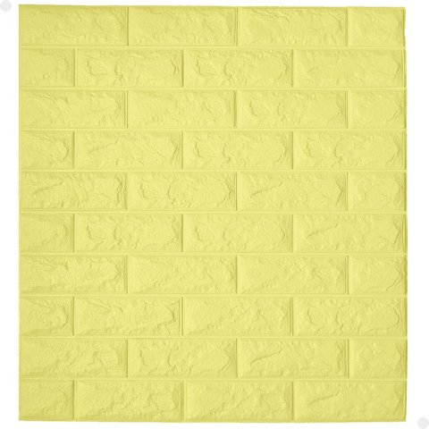 Kit 10 Painel 3d Revestimento de Parede Tijolinho Autocolante Lorben Amarelo