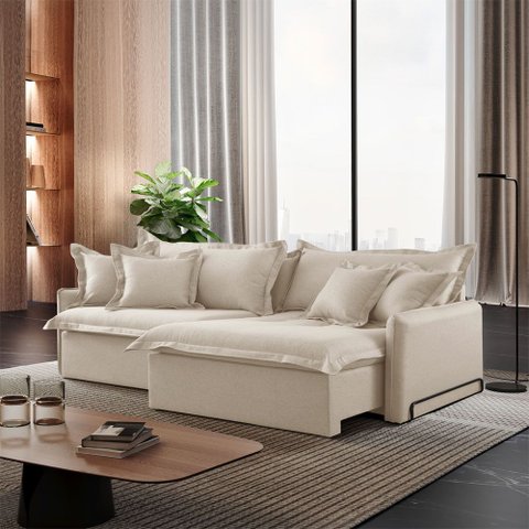 Sofá Cama 230 Cm Braço 15 Cm Leona Retrátil e Reclinável Meu Sofá Online