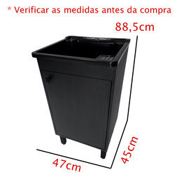 Tanque de Lavanderia 26l com Gabinete Premium Black 46cm - 3