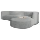 Ver imagem 7 de Sofá Modular Sala de Estar Decoração Luxo 265cm Lado Esquerdo Bouclé Celinne Luxuoso Cinza