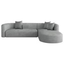 Ver imagem 2 de Sofá Modular Sala de Estar Decoração Luxo 265cm Lado Esquerdo Bouclé Celinne Luxuoso Cinza