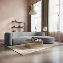 Ver imagem 1 de Sofá Modular Sala de Estar Decoração Luxo 265cm Lado Esquerdo Bouclé Celinne Luxuoso Cinza