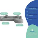 Ver imagem 4 de Sofá Modular Sala de Estar Decoração Luxo 265cm Lado Esquerdo Bouclé Celinne Luxuoso Cinza