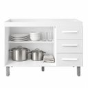 Ver imagem 6 de Balcão Gabinete Pia Cozinha sem Tampo 120cm 2 Porta 3 Gaveta Cor:Branco