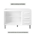Ver imagem 5 de Balcão Gabinete Pia Cozinha sem Tampo 120cm 2 Porta 3 Gaveta Cor:Branco