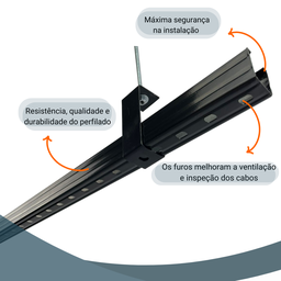 Perfilado Perfurado 38x38x3000 Mm #24 Cor Preta Trilho Spot - 2