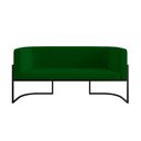 Ver imagem 3 de Sofá Namoradeira 2 Lugares Moderna Base Metal Black Balaqui Verde Verde