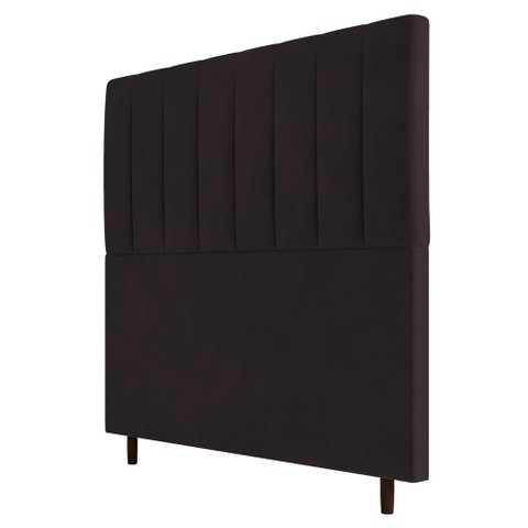 Cabeceira Cama Box Solteiro Itália 90cm Suede Marrom - Desk Design