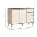 Ver imagem 3 de Balcão De Pia Yara 120cm 2 Portas 3 Gavetas Vical Branco Laca