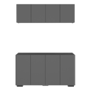 Ver imagem 4 de Conjunto Lavanderia Multiuso Armário Aéreo e Balcão 4 Portas Multimóveis Mp5054 Grafite/preto