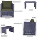 Ver imagem 2 de Mesa e 2 Poltronas Madri Corda Náutica Estofado 13 Trama Azul