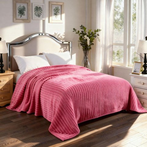Manta Cobertor Casal Corttex Luster Canelada 180x220cm Microfibra Antialérgico Super Macio Premium