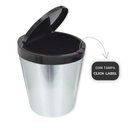 Ver imagem 2 de Lixeira Cesto 10 Litros Tampa Click Label Redonda Cor Prata Inox