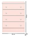 Ver imagem 2 de Cômoda Infantil Doce Sonho - 4 Gavetas Rosa Acetinado Saimys