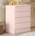 Ver imagem 1 de Cômoda Infantil Doce Sonho - 4 Gavetas Rosa Acetinado Saimys