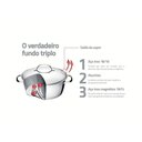 Ver imagem 2 de Caçarola Rasa Tramontina Allegra em Aço Inox com Fundo Triplo 24 Cm 4,2 L