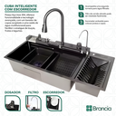 Ver imagem 2 de Cuba Gourmet Inteligente Cascata Multifuncional Pia Cozinha Completa com Calha Escorredor Inox 304