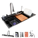 Ver imagem 1 de Cuba Gourmet Inteligente Cascata Multifuncional Pia Cozinha Completa com Calha Escorredor Inox 304