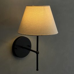 Kit 2 Arandela de Parede Clássica Preto com Cúpula Bege Decoração Casa e Sala, Quarto, Cama - 3