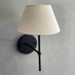 Kit 2 Arandela de Parede Clássica Preto com Cúpula Bege Decoração Casa e Sala, Quarto, Cama - 5
