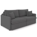 Ver imagem 1 de Sofá Cama Retrátil para Sala de Estar 214cm Una K01 Veludo Cinza - Lyam Decor