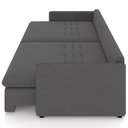 Ver imagem 6 de Sofá Cama Retrátil para Sala de Estar 214cm Una K01 Veludo Cinza - Lyam Decor