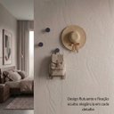 Ver imagem 4 de Cabideiro Azul Petróleo de Parede 4 Ganchos Organizador Minimalista 5cm