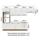 Ver imagem 4 de Armário de Cozinha Completa 330cm Rustic Branco Agata Madesa 01