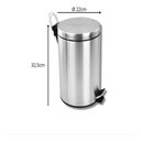 Ver imagem 4 de Lixeira Inox 8 Litros Luxo Pedal Cesto Lixo Removivel Retro Vintage Banheiro 8L Prateada