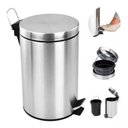 Ver imagem 2 de Lixeira Inox 8 Litros Luxo Pedal Cesto Lixo Removivel Retro Vintage Banheiro 8L Prateada