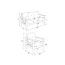 Ver imagem 2 de Jogo Sofá Madeira Maciça 3 Lugares e 2 Poltronas Liz Multimóveis Cr7001 Areia