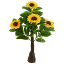 Ver imagem 1 de Planta Árvore Artificial Girrasol Real Toque X55 Amarelo 90cm
